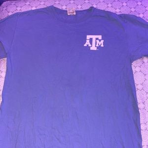 texas a&m periwinkle tee with floral back